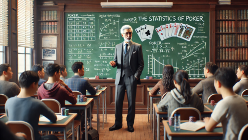 older professor teaching students about poker statistics