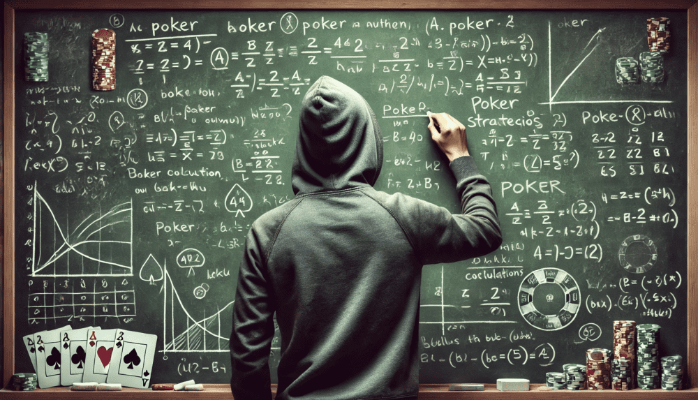 poker player making calculations for poker strategy