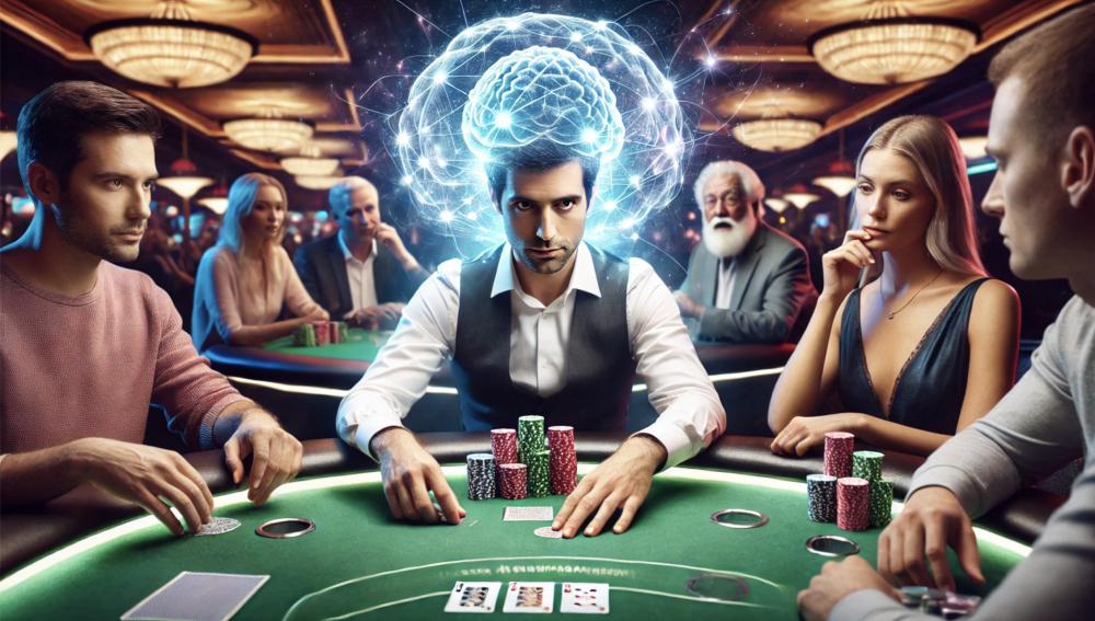 poker player with magical brain power